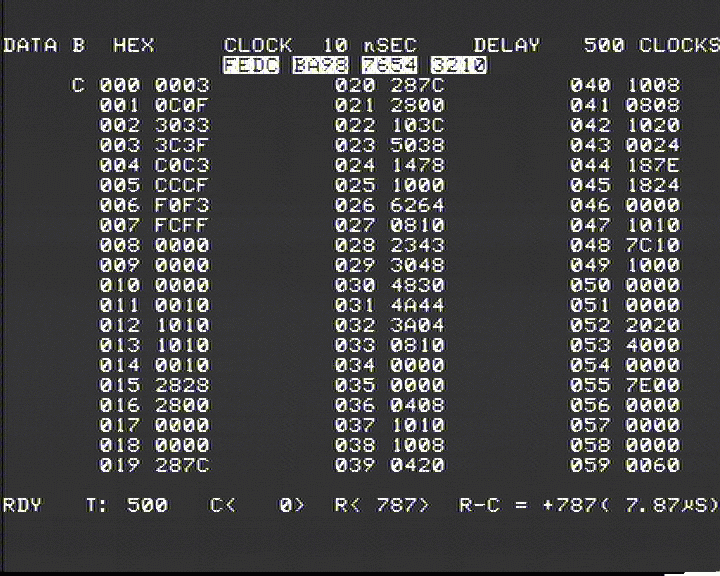 Weergave Data Geheugen B (Hexadecimaal)