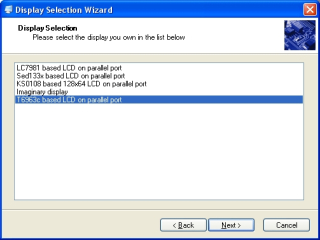 LCD Studio Configuration for the DMF5001 LCD.